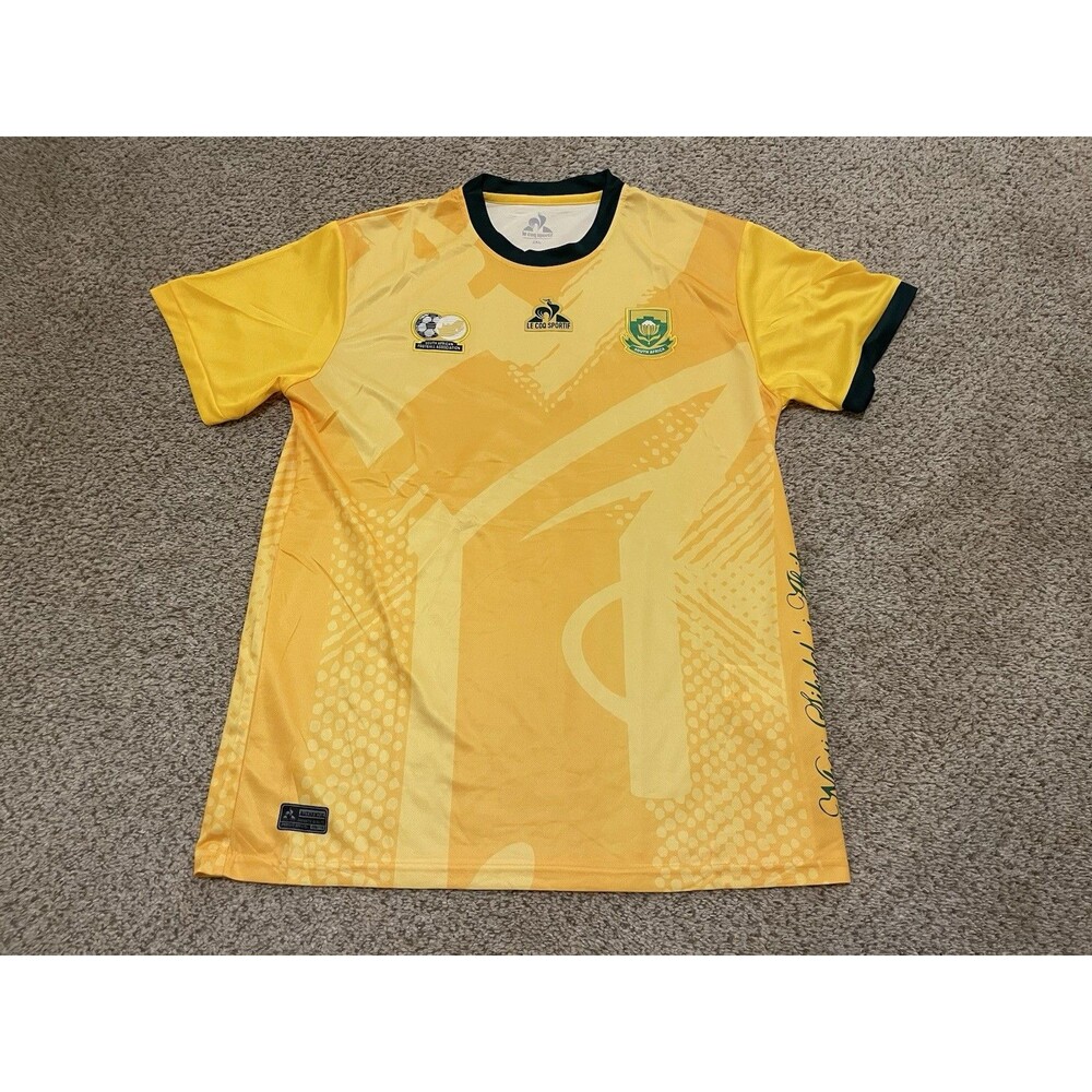 South Africa Le Coq Sportif Yellow Jersey Shirt Sz XXL Soccer Futbol